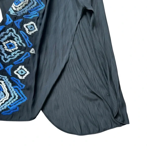 Marie Oliver Ellis Embroidered Dress blue sleeveless maxi dress size medium - Picture 7 of 10